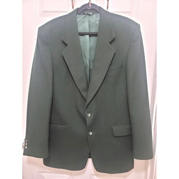 VITO RUFOLO Green Wool / CASHMERE Men's Blazer Notch Lapel & Button Closure SZ 4 - Picture 2 of 16